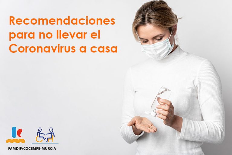 Recomendaciones para no llevar el Coronavirus a casa Mujer con mascarilla y cara preocupada