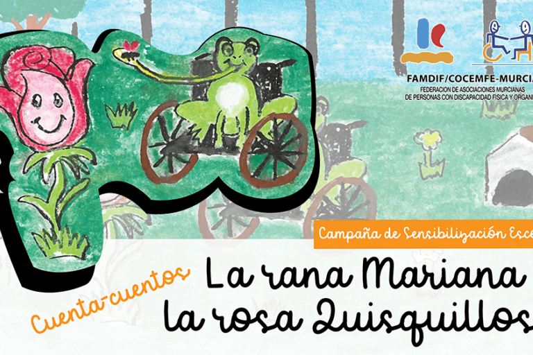 Portada cuenta cuentos digital La rana Mariana y la rosa Quisquillosa en la portada del cuenta cuentos digital