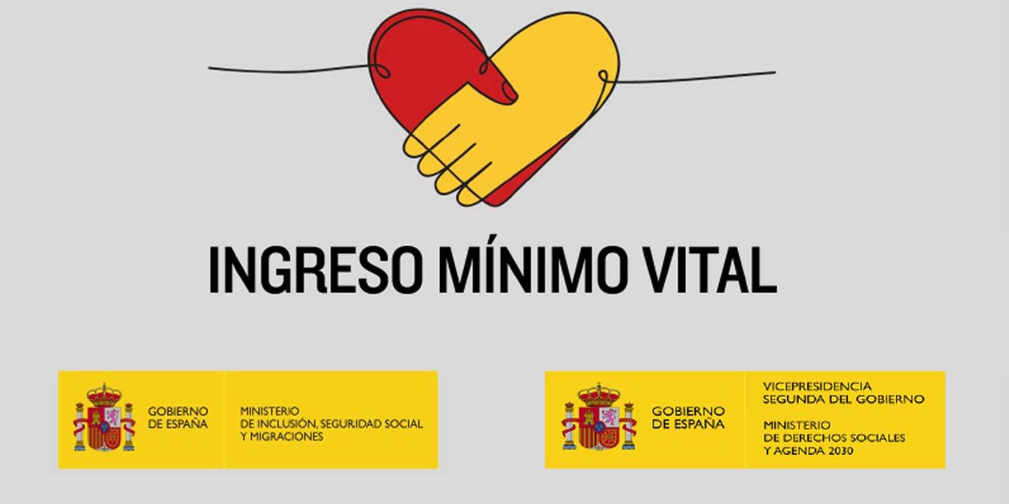 Cartel con los logos del Minisiterio y el título de Ingreso Mínimo Vital