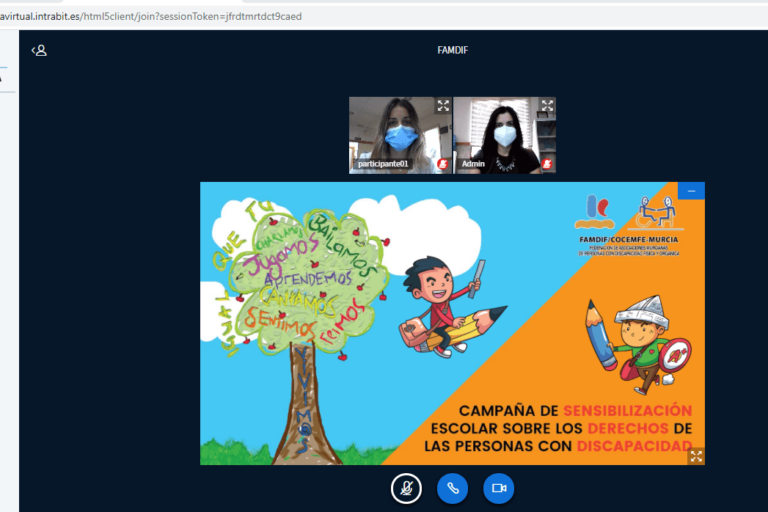 Captura INTRAMEET Captura de pantalla plataforma INTRAMEET con la presentación de la Campaña de Sensibilización Escolar