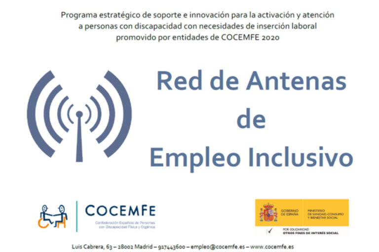 Red de Antenas de Empleo Inclusivo Imagen oficial sobre la Red de Antenas de Empleo Inclusivo elaborada por COCEMFE