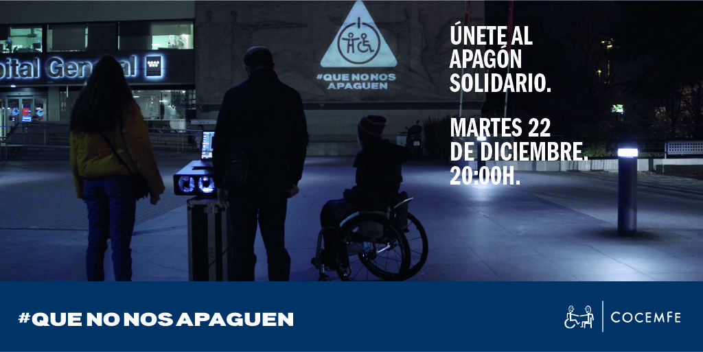 Imagen de la campaña "Que no nos apaguen" de COCEMFE.