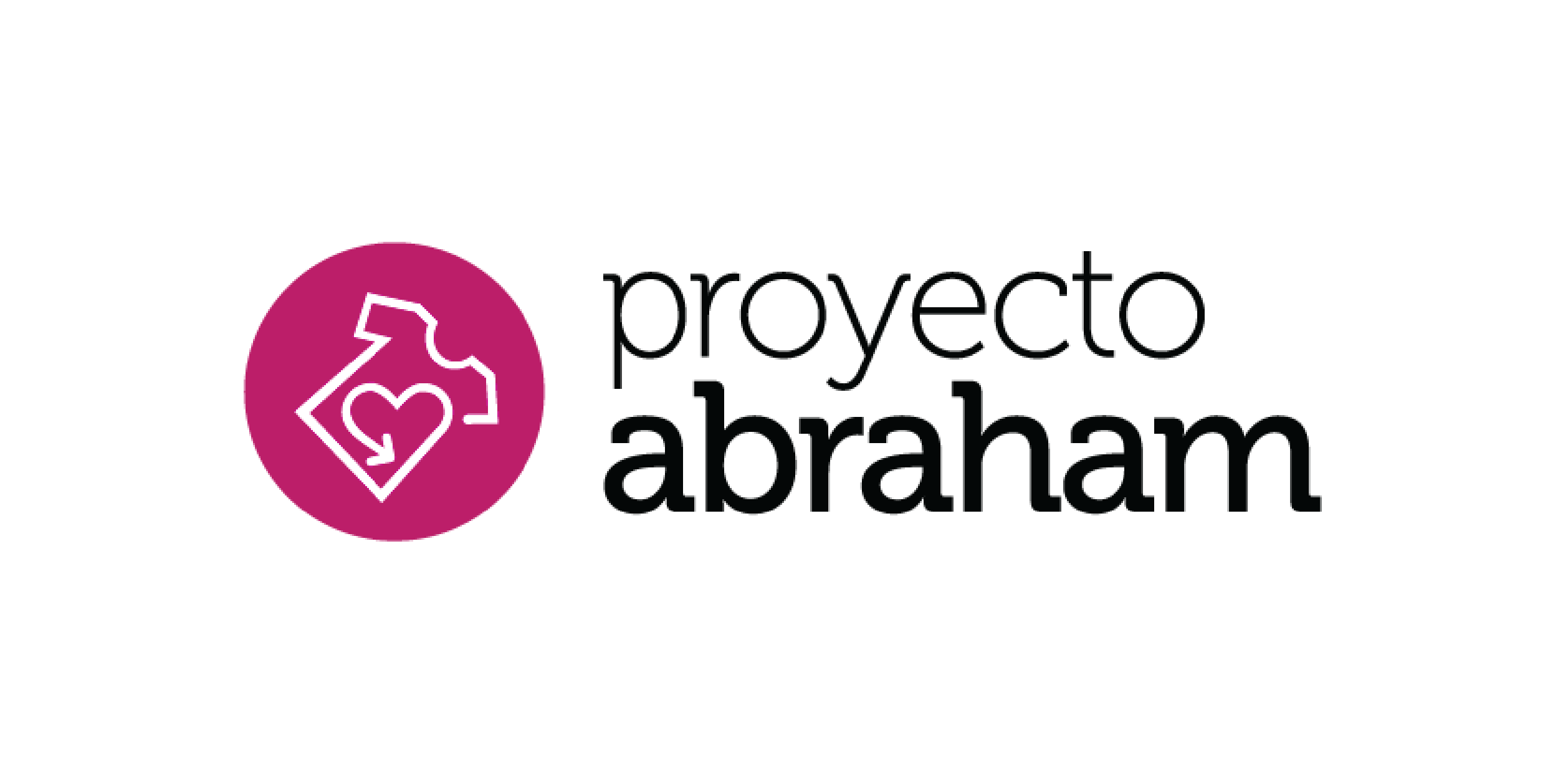 PROYECTO ABRAHAM Logo blanco, negro y rosa de proyecto abraham