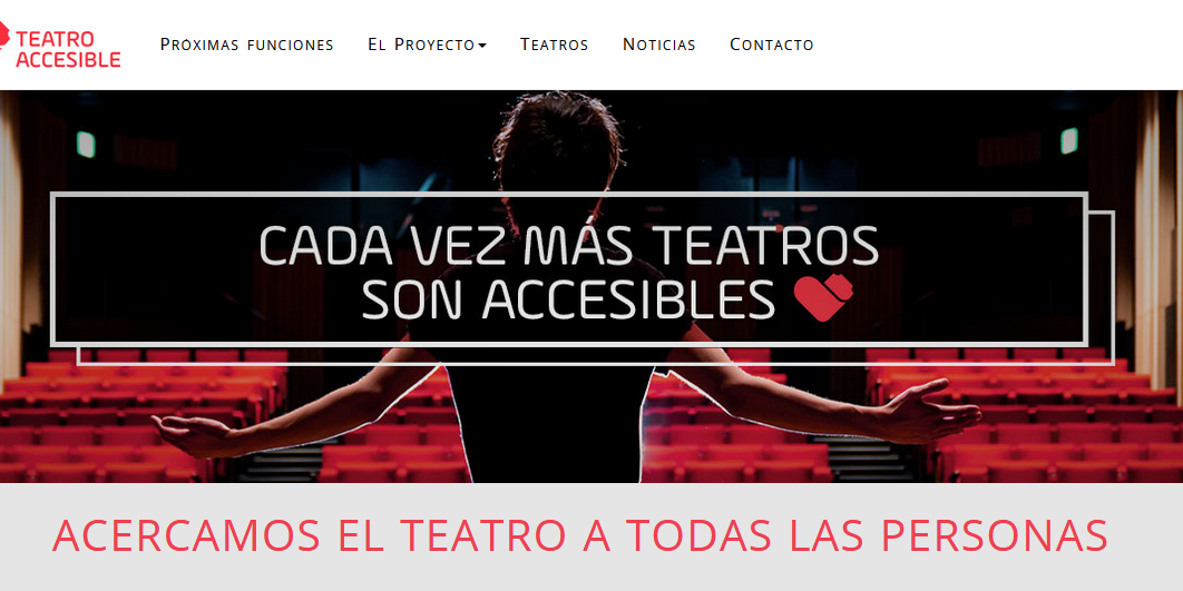 Cabecera de la página web de Teatro Accesible
