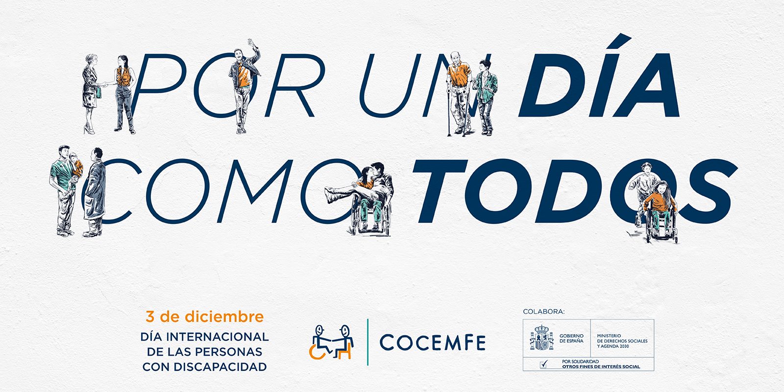 COCEMFE Cartel 3D Cartel con el lema "Por un día como todos"