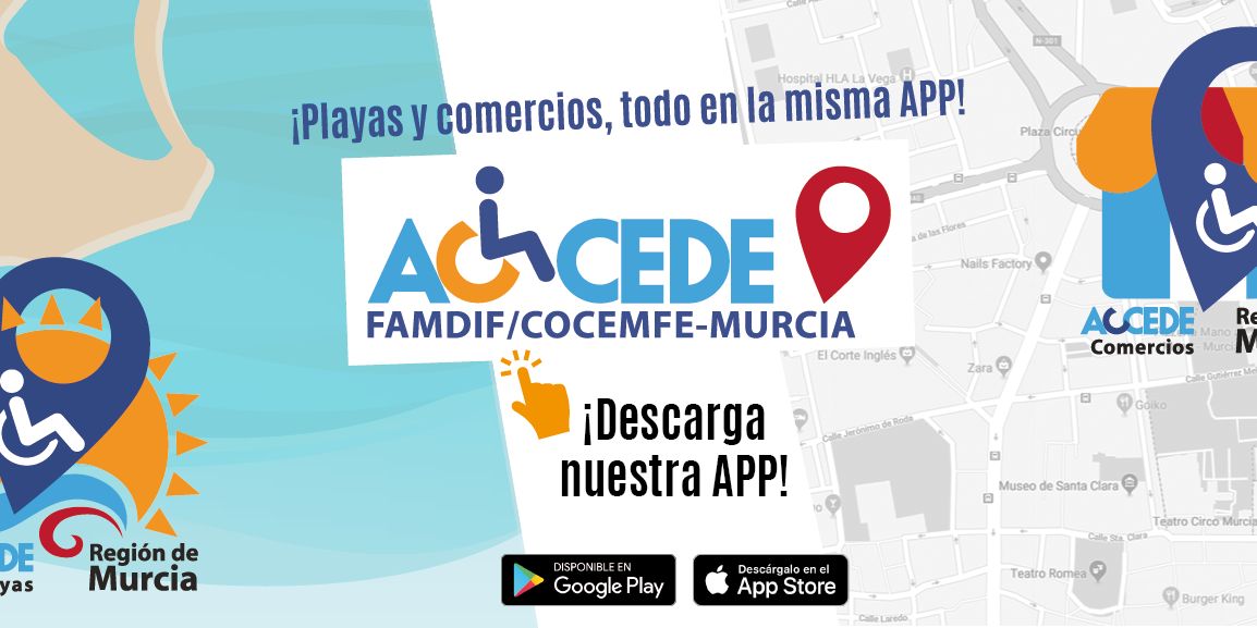 Banner ACCEDE RM FAMDIF-02 APP ACCEDE Famdif accesibilidad playas y comercios